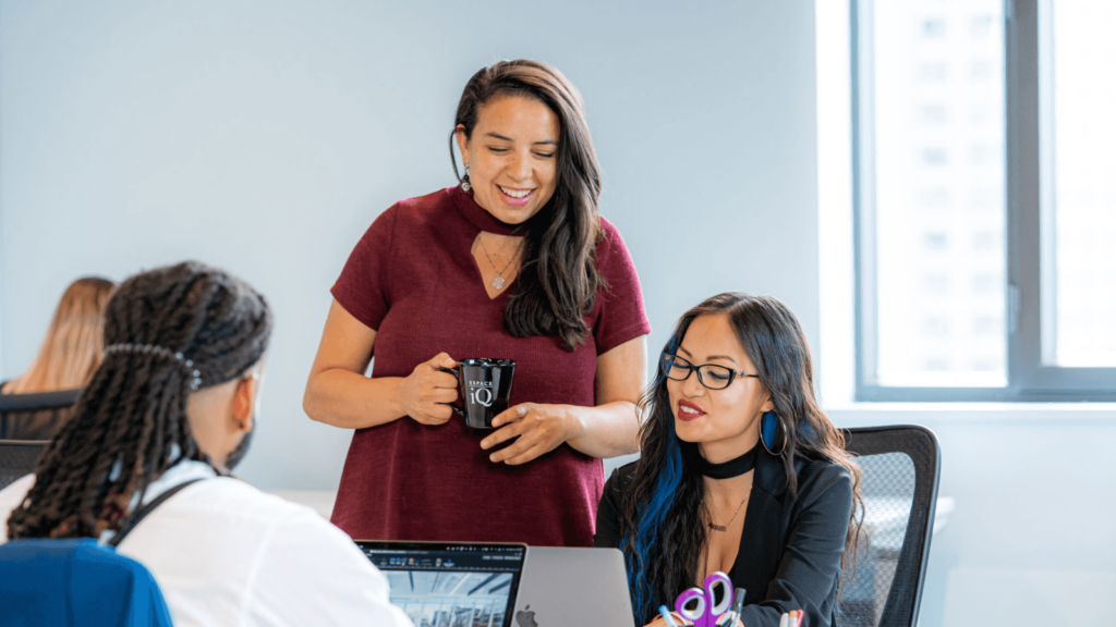 Team collaboration in a coworking space